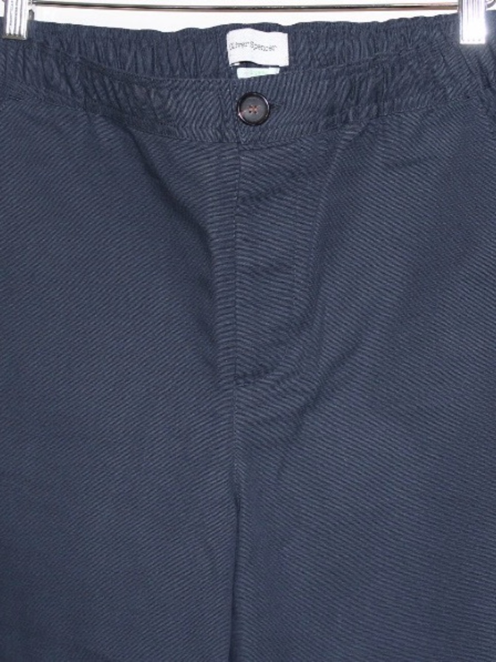 Oliver Spencer Drawstring Trousers Ellbridge Navy Organic Cotton Men Large